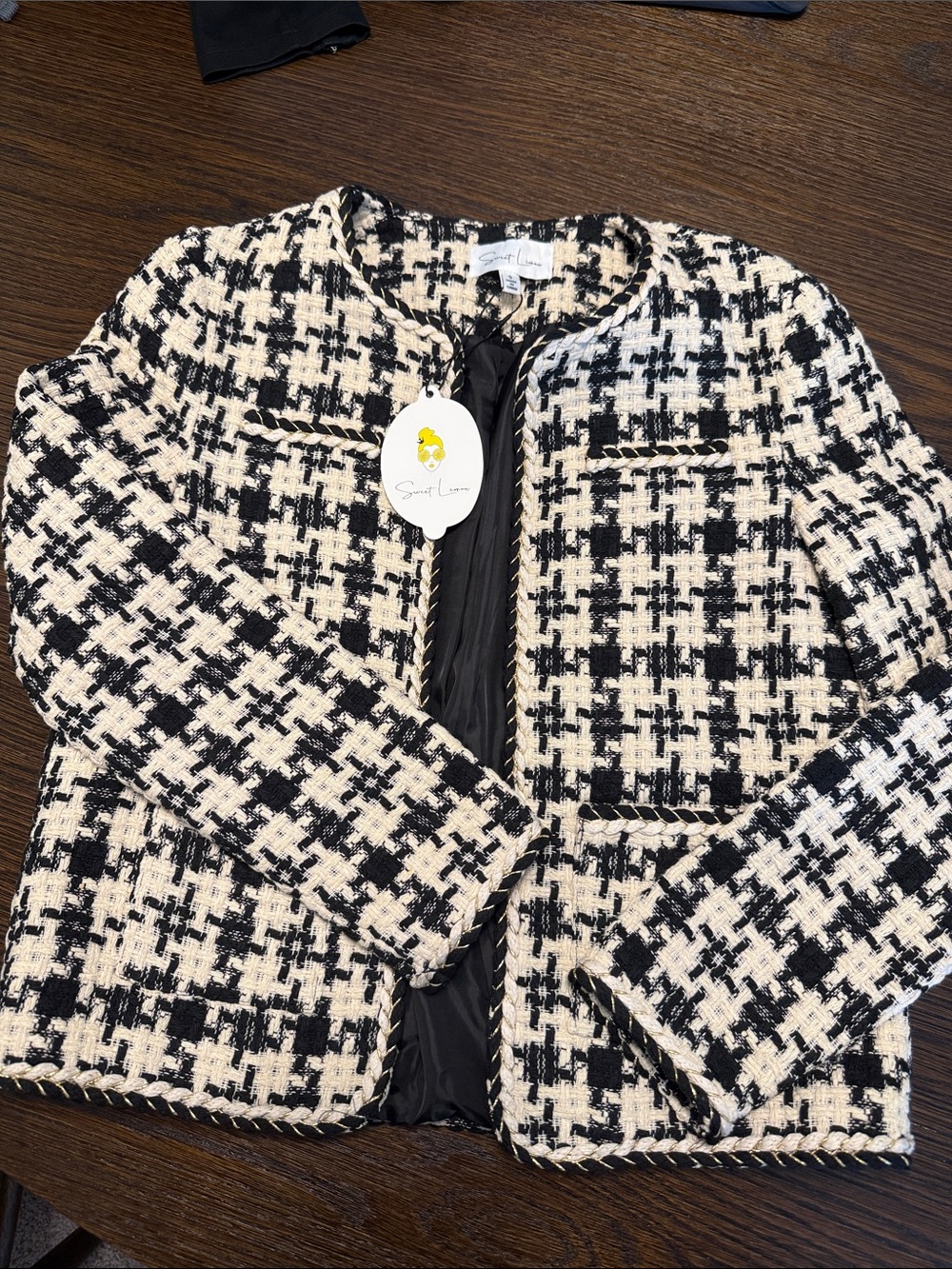 Sara Campbell Black and White Tweed Jacket